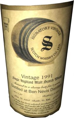 Ben Nevis 1991 SV Vintage Collection Sherry 2354 43% 700ml