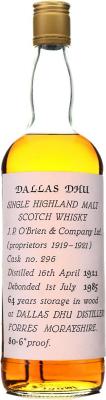 Dallas Dhu 1921 The Private Cask #296 40.3% 750ml