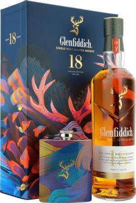 Glenfiddich 18yo Giftbox With Hip Flask 40% 700ml