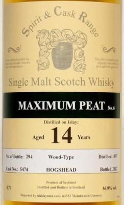 Maximum Peat No. 6 Wx Spirit & Cask Range Hogshead 5474 56.9% 700ml