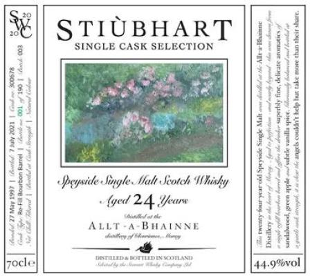 Allt-A-Bhainne 1997 SWCo Stiubhart Re-Fill Bourbon Barrel 44.9% 700ml
