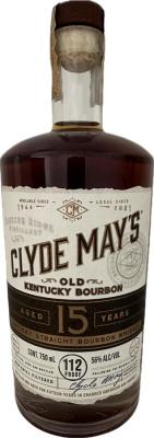 Clyde May's 15yo Small Batch Kentucky Straight Bourbon Whisky Charred American Oak Barrel 56% 750ml