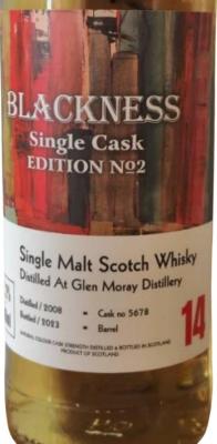 Glen Moray 2008 LIQ Blackness Bourbon Barrel 52.2% 700ml