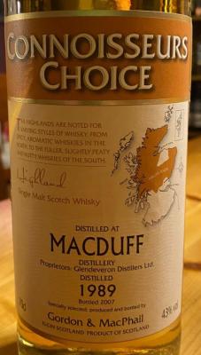 Macduff 1989 GM Connoisseurs Choice Refill Sherry 43% 700ml