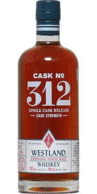 Westland Cask #312 Single Cask Release 57.6% 750ml