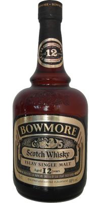Bowmore 12yo Dumpy Brown Bottle Gold label Cork stopper 40% 750ml