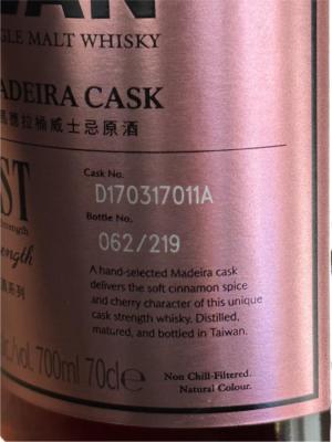 Kavalan Solist Madeira Cask Madeira Distillery Only 59.4% 700ml