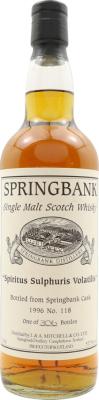 Springbank 1996 Private Bottling #118 Spiritus Sulphuris Voltalis 57.5% 700ml