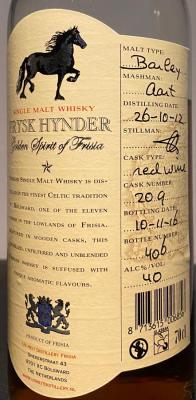 Frysk Hynder 2012 ex-Red wine cask 209 40% 700ml