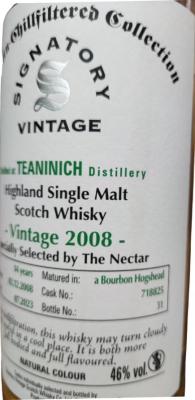 Teaninich 2008 SV The Un-Chillfiltered Collection bourbon hogshead the nectar 46% 700ml