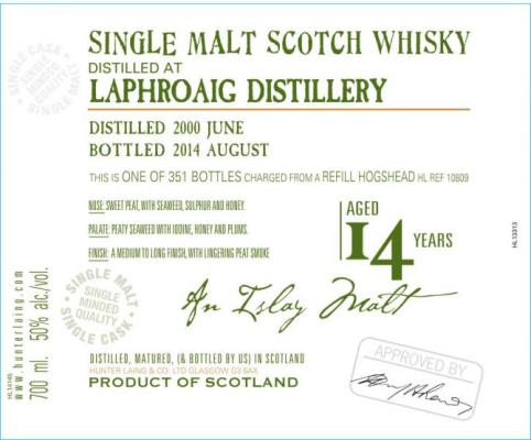 Laphroaig 2000 HL The Old Malt Cask Refill Hogshead HL 10809 50% 700ml