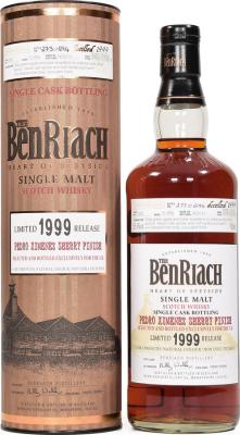 BenRiach 1999 Single Cask Bottling Pedro Ximenez Sherry Finish #9150 UK Exclusive 55.4% 700ml