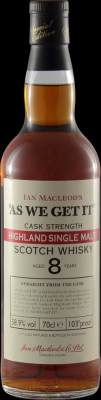 As We Get It 8yo IM Highland Single Malt 58.9% 700ml