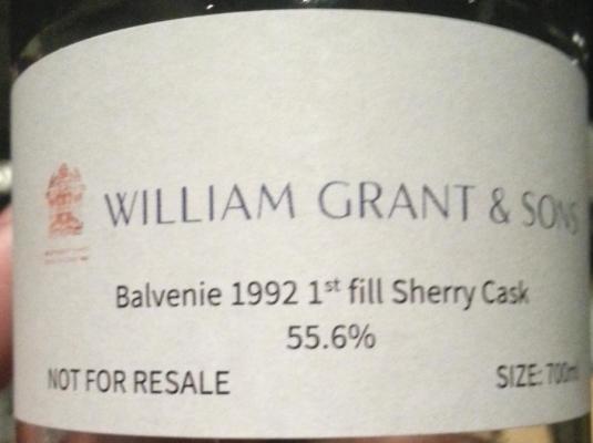 Balvenie 1992 1st fill Sherry butt Bottled for Balvenie Day Singold 55.6% 700ml