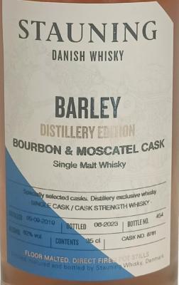 Stauning 2019 Distillery Edition Barley Bourbon & Moscatel Cask Bourbon & Moscatel Cask 62% 350ml