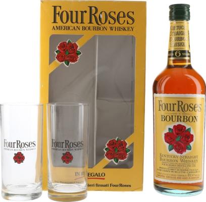 Four Roses 6yo Kentucky Straight Bourbon Giftbox with Glasses 40% 700ml