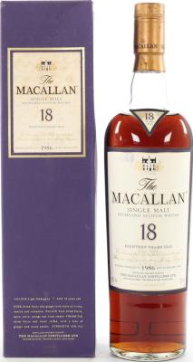 Macallan 1986 Sherry Oak 43% 700ml