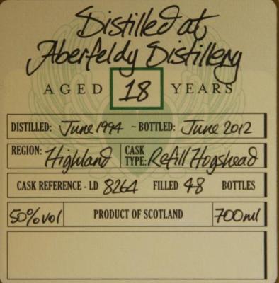 Aberfeldy 1994 DoD Refill Hogshead LD 8264 La Boutique du Chemin 50% 700ml