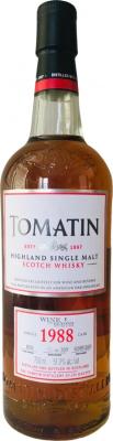 Tomatin 1988 25yo American Oak Hogshead #1108 Wine & Beyond Exclusive 51.9% 750ml