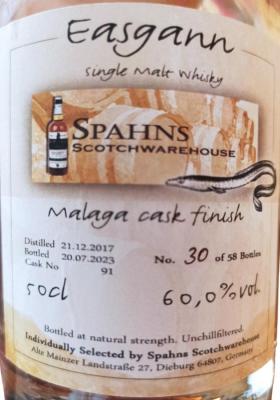 Easgann 2017 SpSw Malaga finish 60% 500ml