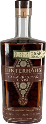 Hinterhaus Distilling Calaveras Cask Finish Single Barrel Cask Strength American Oak Wine Finish 2122 57.5% 750ml