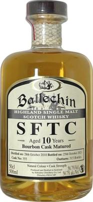 Ballechin 2010 SFTC Bourbon Cask Matured Bourbon 56.7% 500ml