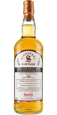 Edradour 2011 SV Natural Colour Cask Strength 2nd fill Sauternes Hogshead Binny's Beverage Depot 58.5% 750ml