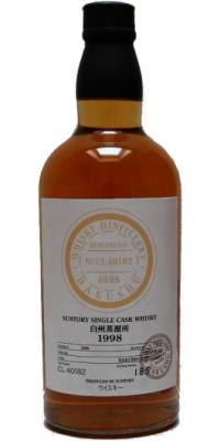Hakushu 1998 Suntory Single Cask Whisky CL 40182 Isetan 58% 700ml