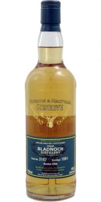 Bladnoch 1991 GM Reserve 3147 The D&M Aficionados Club 46% 750ml