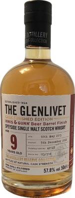 Glenlivet 2013 The Distillery Reserve Collection American Oak Barrel + Innas&Gunn Beer Barrel 57.8% 500ml