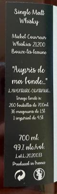 Aupres de ma bonde 2006 MCo Aupres de ma bonde l'aventure continue Sherry Half-Butt Lot L2020033 La Barrique du Chat Botte 49% 1500ml