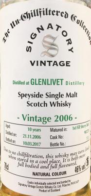 Glenlivet 2006 SV 1st Fill Sherry Butt #901278 46% 700ml