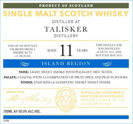 Talisker 2011 HL The Old Malt Cask Sherry Butt 50% 700ml