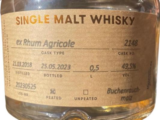 St. Kilian 2018 Handfilled ex Rhum Agricole Self-Guided Tour 24.06.2023 49.5% 500ml