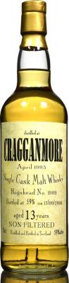 Cragganmore 1993 BF Bourbon Hogshead #1909 59% 700ml