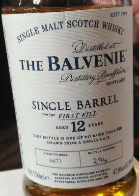 Balvenie 12yo First Fill Ex-Bourbon Barrel #6673 47.8% 700ml