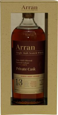 Arran 2009 Private Cask Oloroso Sherry Hogshead Denmark Exclusive 58.2% 700ml