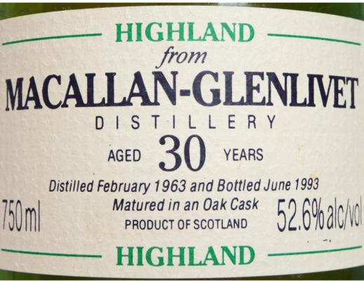 Macallan 1963 CA 52.6% 750ml