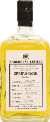 Springbank 2003 CA Warehouse Tasting Rum Barrel 57% 700ml