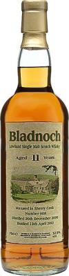 Bladnoch 2000 Sherry Cask 52.8% 700ml