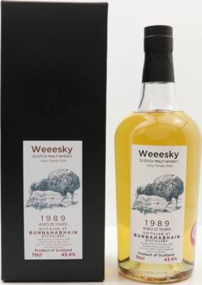 Bunnahabhain 1989 Weee 22yo Refill Hogshead #5680 43.4% 700ml