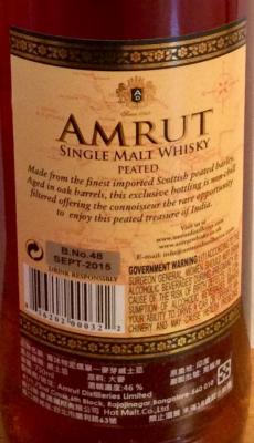 Amrut Single Malt Whisky Peated Batch 48 46% 750ml