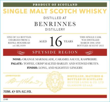 Benrinnes 2006 HL The Old Malt Cask Refill Hogshead 50% 700ml