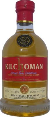 Kilchoman 2008 Vintage 100% Islay Private Cask 1st-Fill Buffalo Trace Ex-Bourbon Bottled Exclusively FOR M&M Hesse Germany 52.2% 700ml