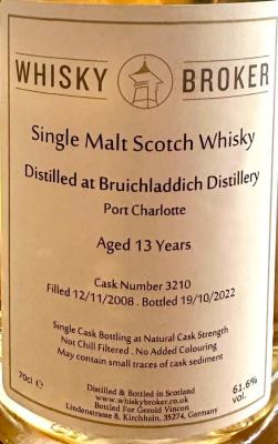 Port Charlotte 2008 WhB Private Cask Bottling Bourbon Hogshead Gerold Vincon 61.6% 700ml