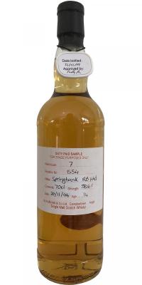 Springbank 2004 Duty Paid Sample For Trade Purposes Only Refill Bourbon Hogshead Rotation 554 58.6% 700ml