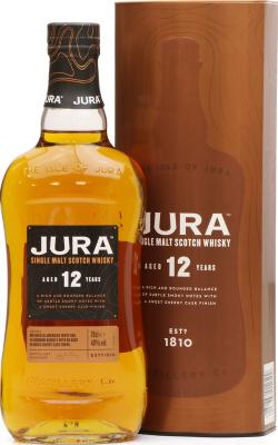 Isle of Jura 12yo Single Malt Scotch Whisky Bourbon Barrels + Oloroso Sherry Cask Finish 40% 700ml