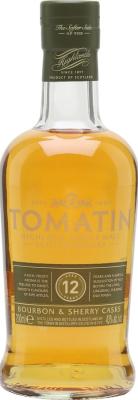 Tomatin 12yo Bourbon and Sherry Cask 43% 200ml