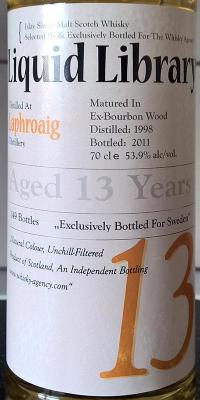 Laphroaig 1998 TWA Liquid Library Ex-Bourbon Wood Sweden Exclusive 53.9% 700ml