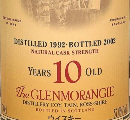 Glenmorangie 1992 Natural Cask Strength 10yo 57% 700ml